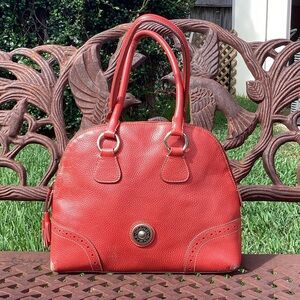 Vintage Rehab Dooney & Bourke Red Pebbled Leather Large Shoulder Bag